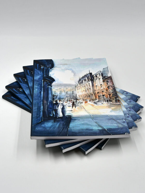 artistic notebook with illustrated cover