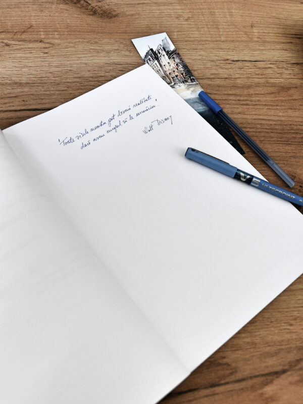 artistic notebook with illustrated cover