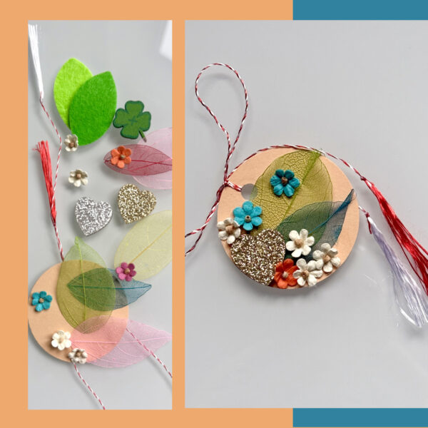 atelier de creație pentru copii, obiecte realizate prin lipirea decorațiunilor