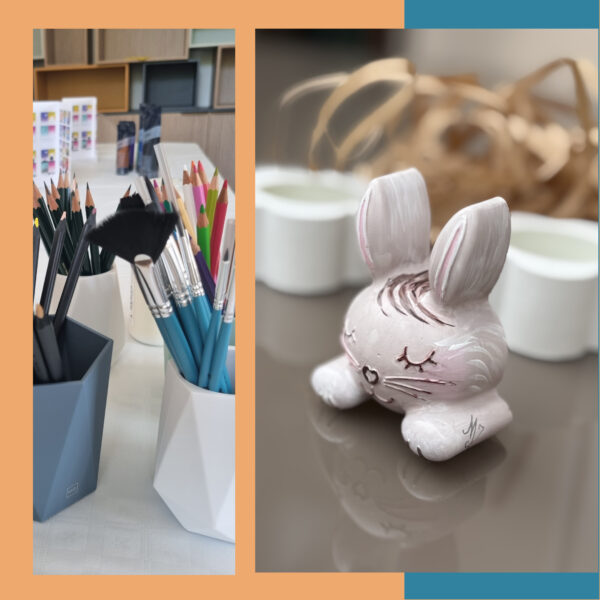 atelier de creație pentru copii, decoratiuni din lut pictate de Paste