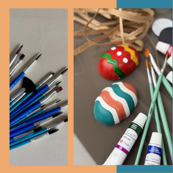 atelier de creație pentru copii, decoratiuni din lut pictate de Paste