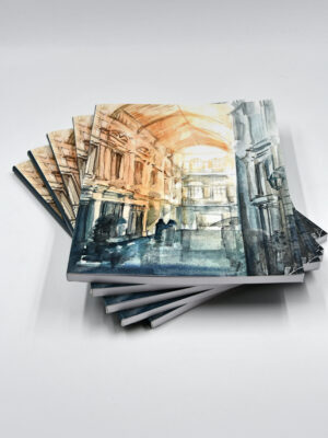 artistic notebook with illustrated cover